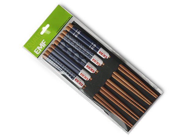 EMF Chopstick Set of 5 Pairs, Blue Pattern