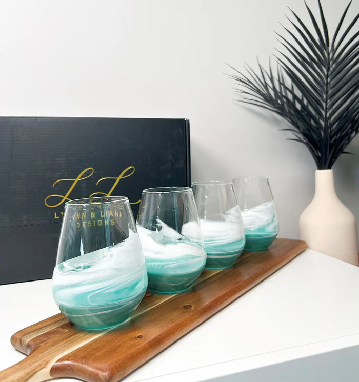 Lynn & Liana Designs Resin Wine Glass, Caribbean Blue