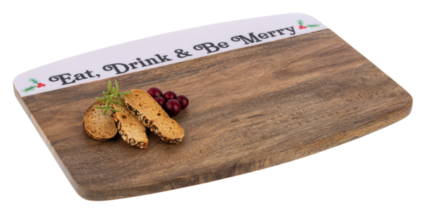 Ganz Rectangle Eat Drink & Be Merry Charcuterie Board