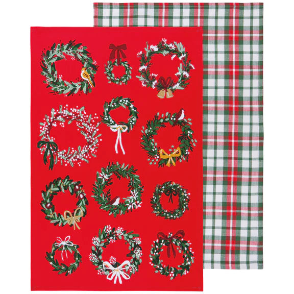 Danica Now Designs Tea Towel Set of 2, Wreaths