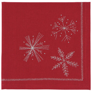 Danica Now Designs Cloth Napkins Set of 4, Snowflakes