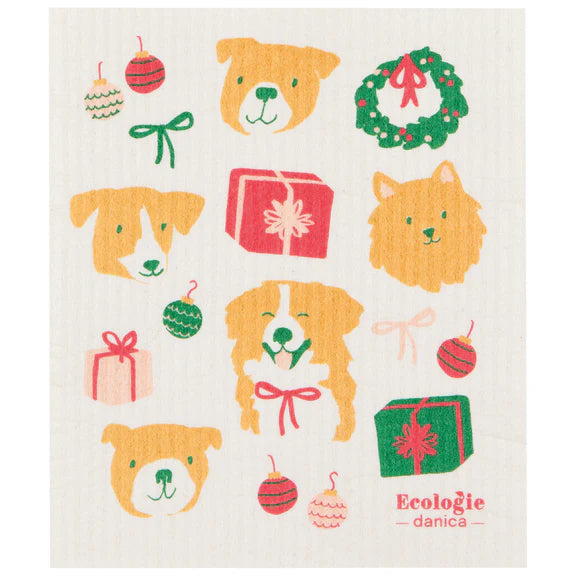 Danica Ecologie Swedish Dishcloth, Holiday Hounds