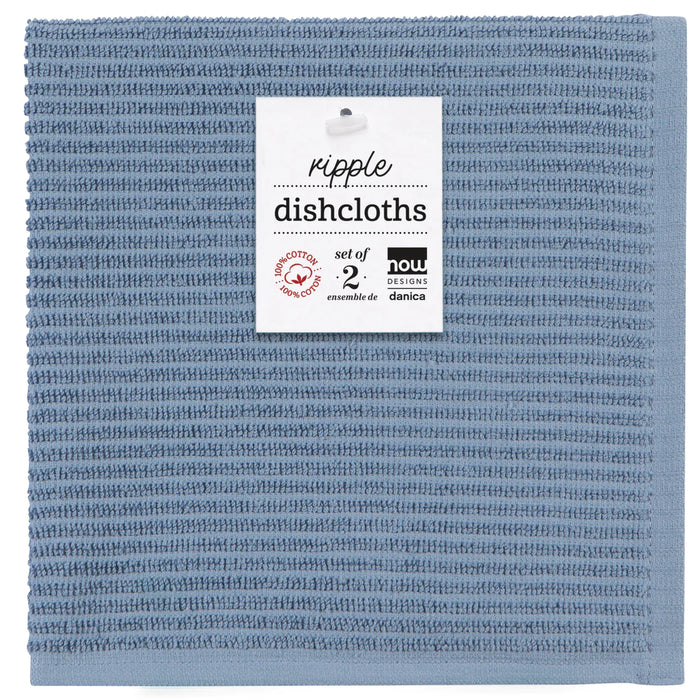 Danica Now Designs Ripple Dishcloth Set of 2, Slate Blue