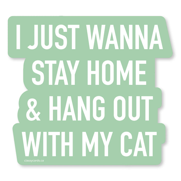 Classy Cards Vinyl Sticker, Hang Out Cat