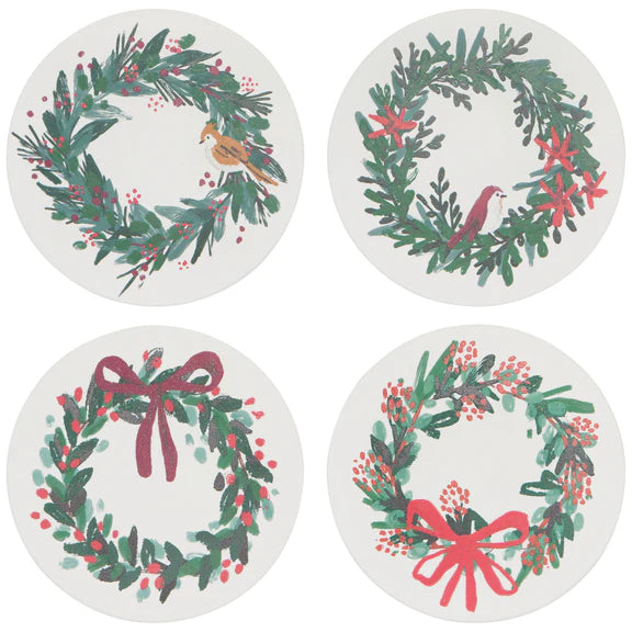 Danica Now Designs Soak Up Coasters Set of 4, Wreaths