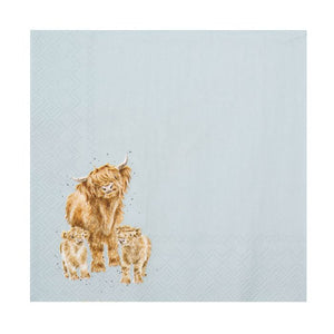 Wrendale Designs Lunch Paper Napkin, 'Daisy Coo' Highland Cow