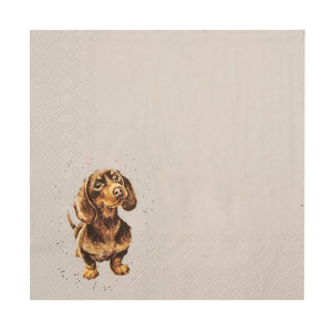 Wrendale Designs Lunch Paper Napkin,  Growing Old Together' Dog