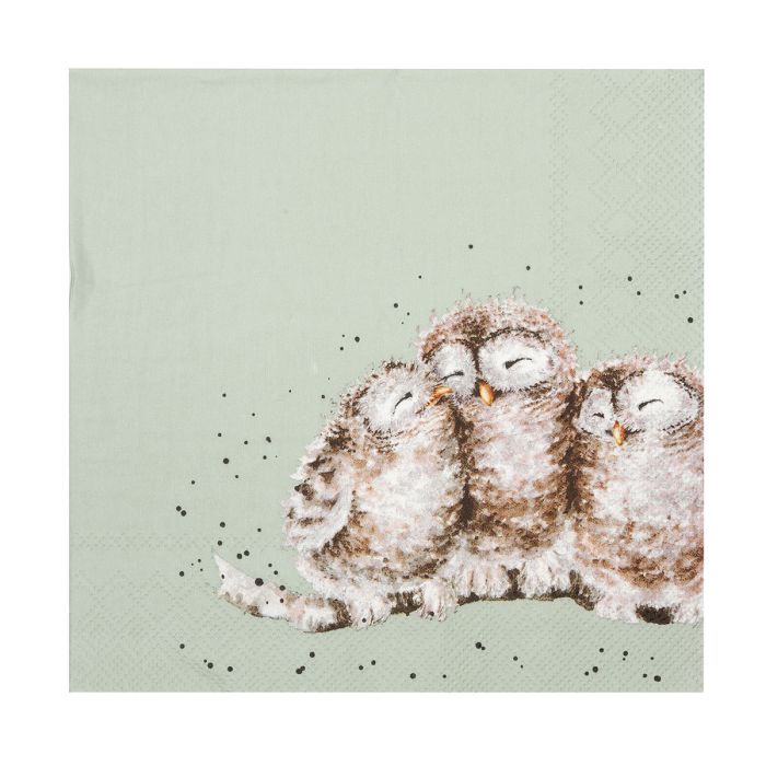 Wrendale Designs Lunch Paper Napkin, 'Owl Together' Owl