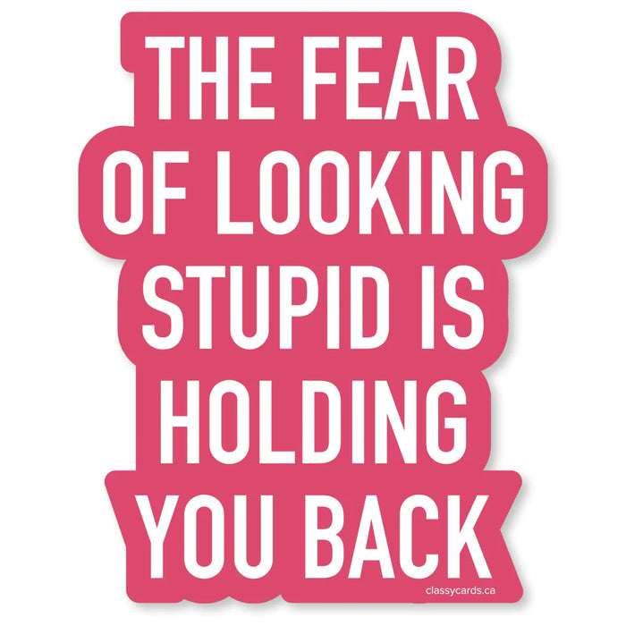 Classy Cards Vinyl Sticker, Stupid Fear