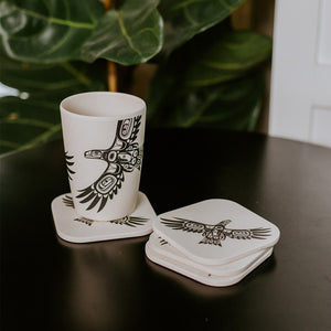 Native Northwest Bamboo Coasters Set of 4, Soaring Eagle