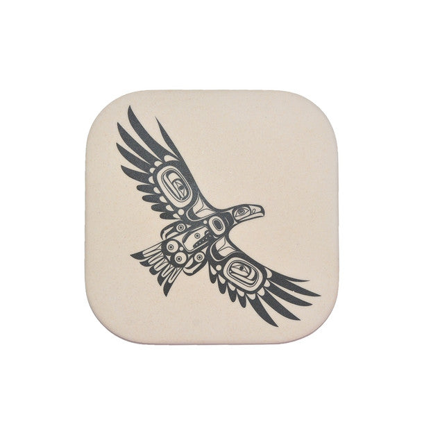 Native Northwest Bamboo Coasters Set of 4, Soaring Eagle