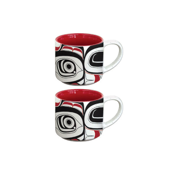 Native Northwest Ceramic Espresso Mugs Set of 2, Matriarch Bear