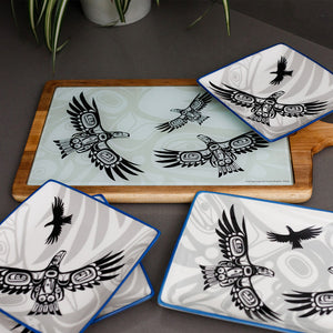 Native Northwest Appetizer Plates Set of 2, Soaring Eagle