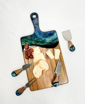 Lynn & Liana Designs Medium Acacia Cheese Board, Northern Lights