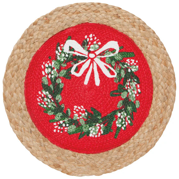 Danica Now Designs Rounded Braided Placemat, Wreaths