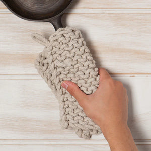 Danica Heirloom Knit Pot Holder, Dove Gray