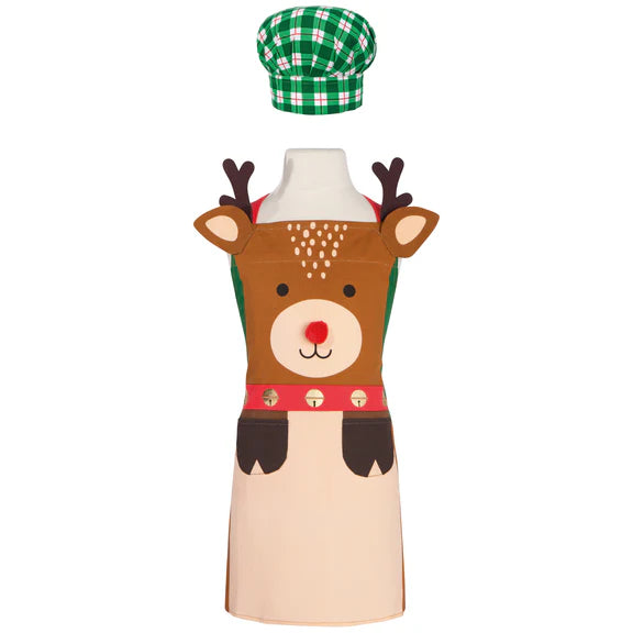 Danica Jubilee Apron Kids Daydream with Chef's Hat, Rudolph Reindeer