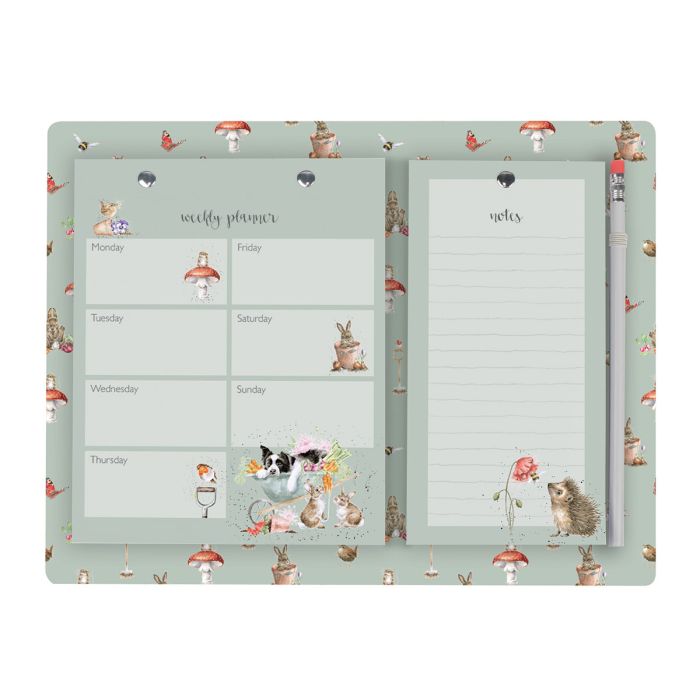 Wrendale Designs Weekly & Shopping Planner Pad, 'Garden Friends'