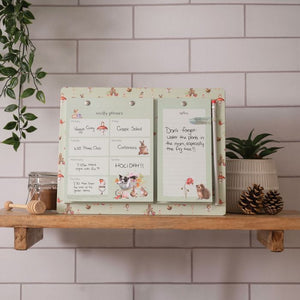 Wrendale Designs Weekly & Shopping Planner Pad, 'Garden Friends'