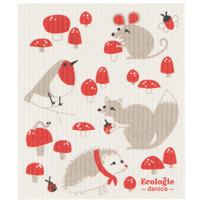 Danica Ecologie Swedish Dishcloth, Toadstool Time