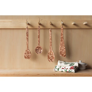 Danica Now Designs Engraved Neem Wood Utensils Set of 4, Winterberry