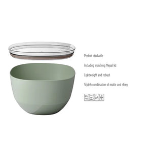 Mepal SILUETA Serving Bowl with Lid 5L, Nordic Sage