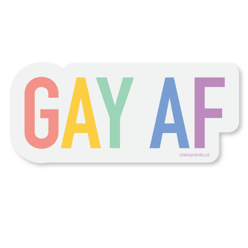 Classy Cards Vinyl Sticker, Gay AF