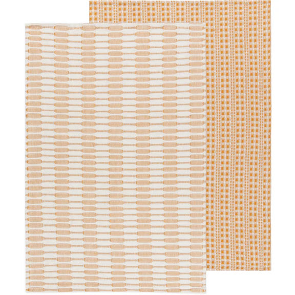 Danica Heirloom Abode Tea Towel Set of 2, Ochre