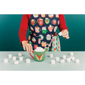 Danica Jubilee Apron Adult Chef & Tea Towel Set, Cozy Cups