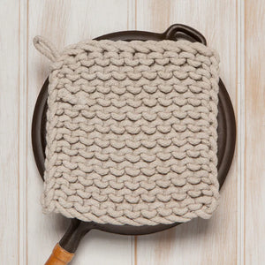 Danica Heirloom Knit Pot Holder, Dove Gray