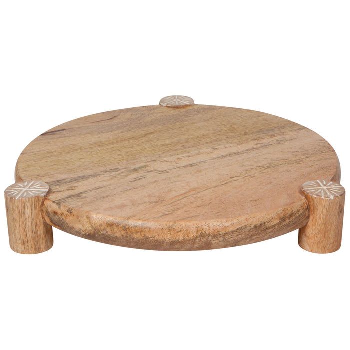 Danica Heirloom Footed Round Tray, Nosh Mango Wood