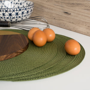 Danica Now Designs Disko Round Placemat, Fir Green