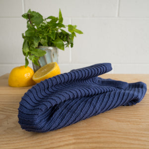 Danica Now Designs Ripple Dishcloth Set of 2, Indigo Blue