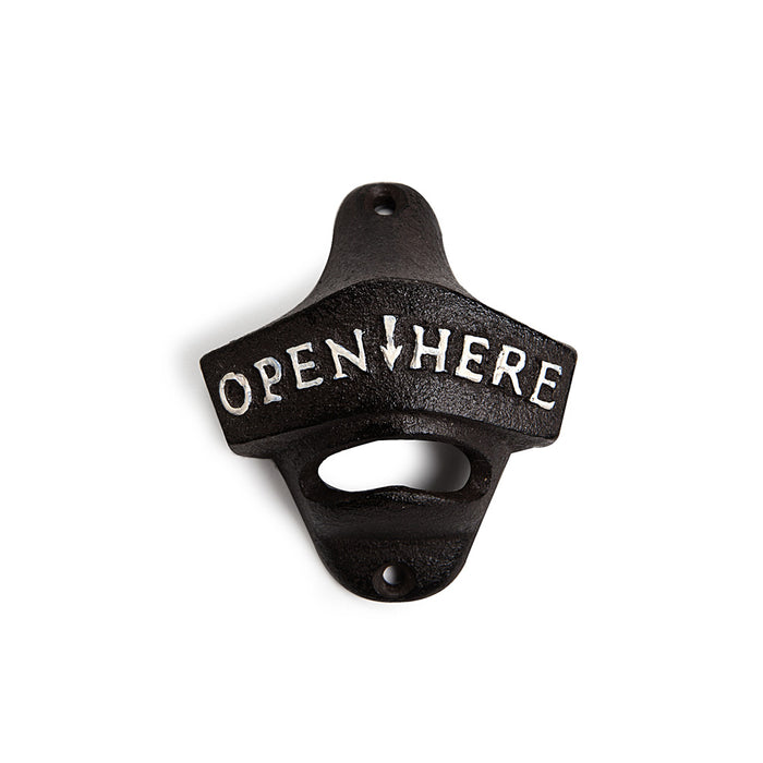 Abbott Wall Mount Bottle Opener, "Open Here"