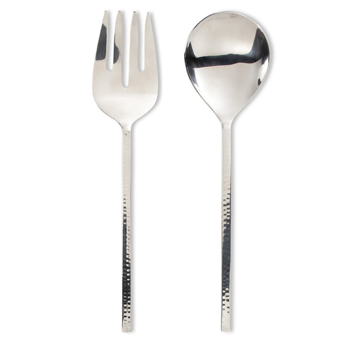 Abbott Salad Servers with Hammer Finish Handle