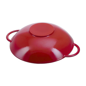 STAUB Wok with Glass Lid 37 cm | 14.5 Inch, Cherry