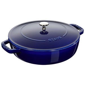 STAUB Round Braiser Saute Pan Chistera 3.7L, Dark-Blue