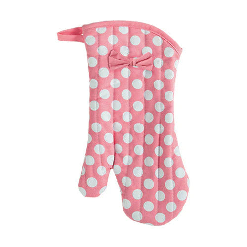 Jessie Steele Oven Mitt, Geranium Pink & White Polka Dot