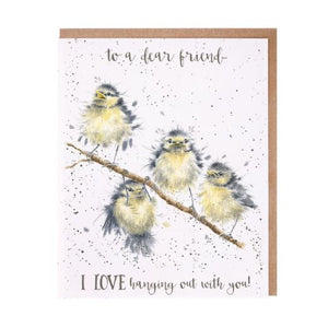 Wrendale Designs Greeting Card, Birthday 'Hanging Out' Birds