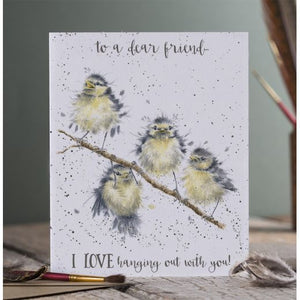 Wrendale Designs Greeting Card, Birthday 'Hanging Out' Birds