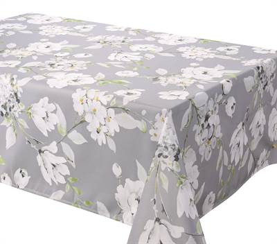 Texstyles Deco Tablecloth 58 x 108 Inch, Dahlia Grey