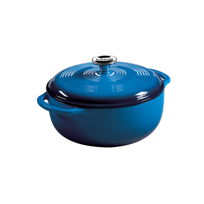 Lodge Cast Iron Enameled Round Dutch Oven 4.5qt, Blue