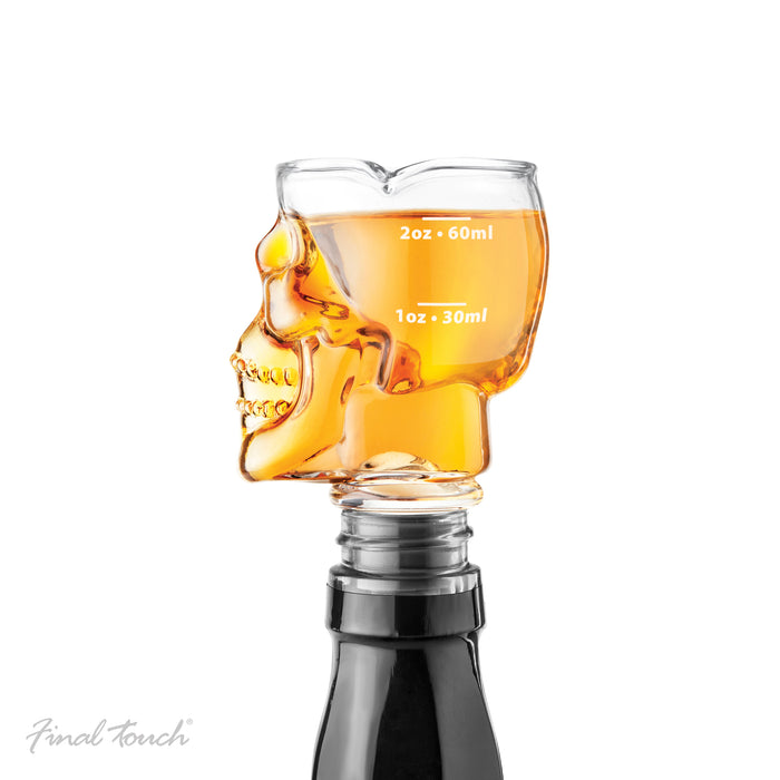 Final Touch Skull Head Jigger Bottle Stopper