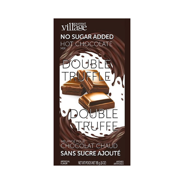 Gourmet Village Hot Chocolate Drink Mix, No Sugar Added Double Truffle