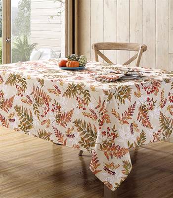 Texstyles Deco Tablecloth 58 x 108 Inch, Harvest Fern