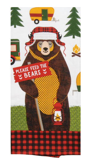 Kay Dee Dual Purpose Terry Tea Towel, Forest Friends Feed Bear