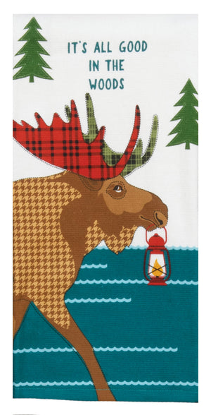 Kay Dee Dual Purpose Terry Tea Towel, Forest Friends Moose