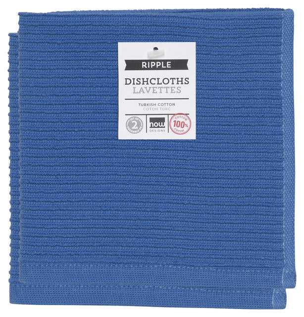 Danica Now Designs Ripple Dishcloth Set of 2, Royal Blue