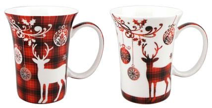 McIntosh Mug Set of 2, Holiday Reindeer