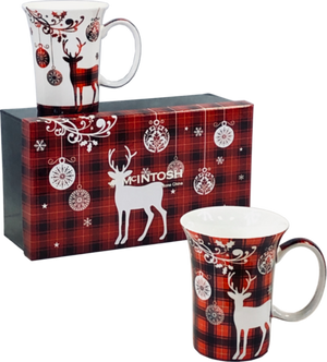 McIntosh Mug Set of 2, Holiday Reindeer